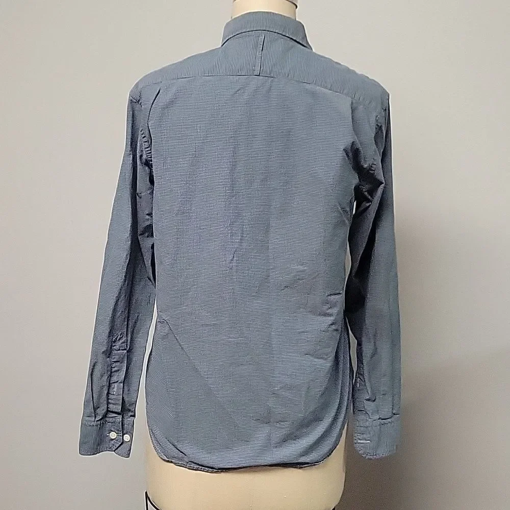 BANANA REPUBLIC Blue Custom 078 Wash Camden Fit Button Down Dress Shirt, size S